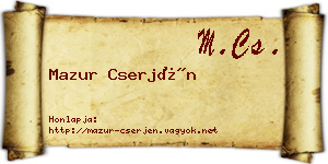 Mazur Cserjén névjegykártya